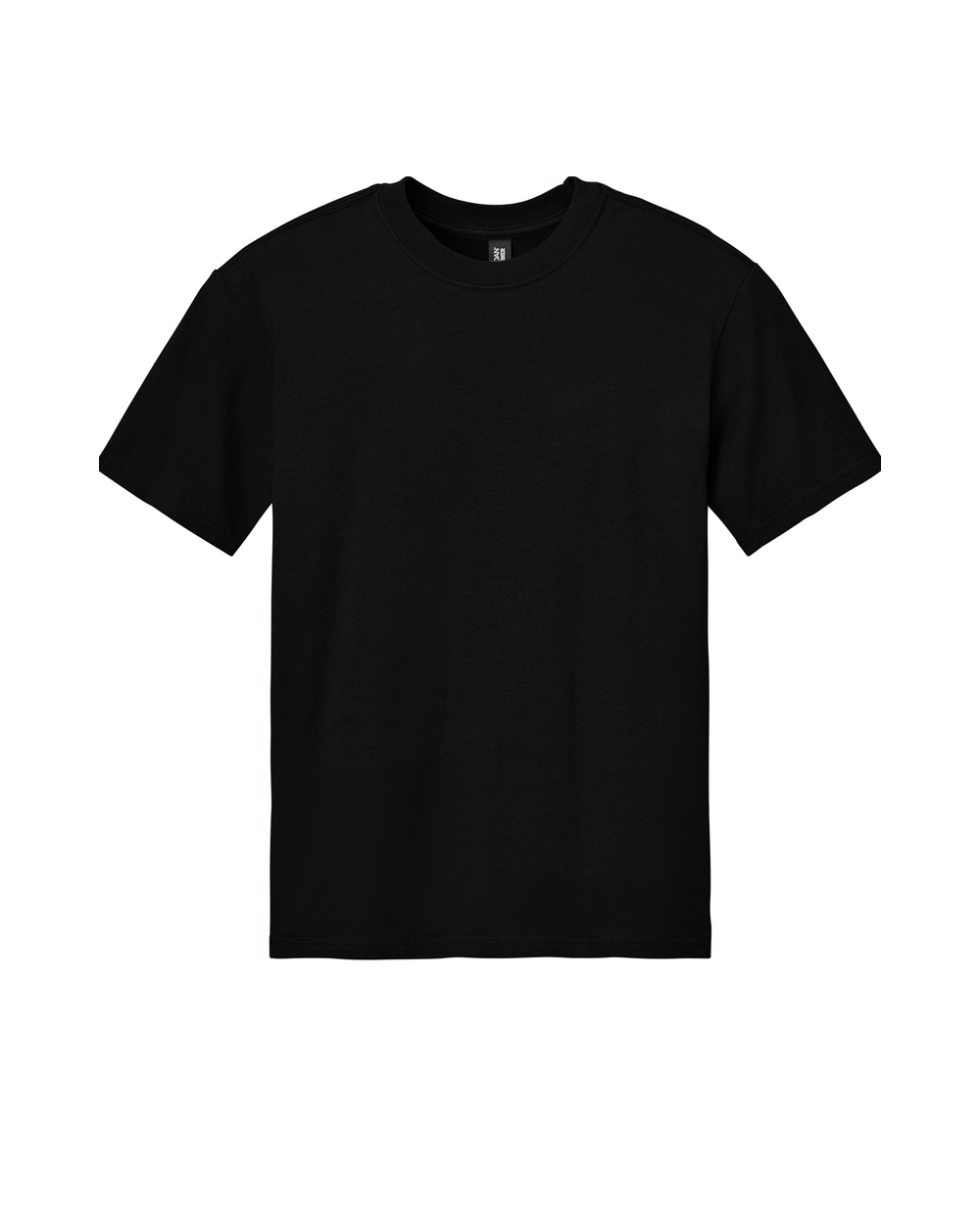 Pitch Black signature tee, oversized fit, front view