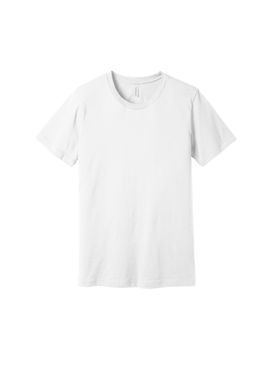 White signature tee, standard fit, front view