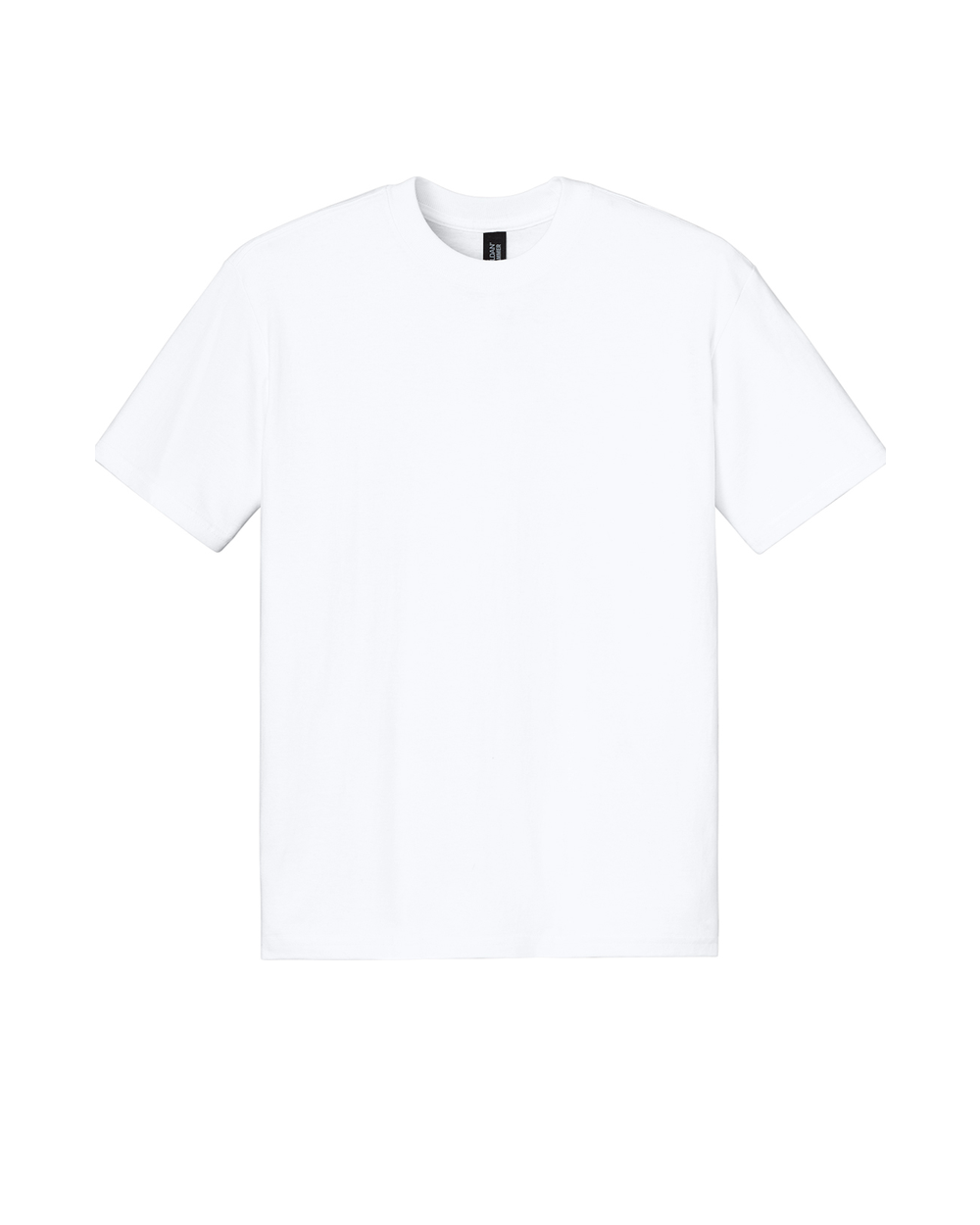 White signature tee, oversized fit, front view