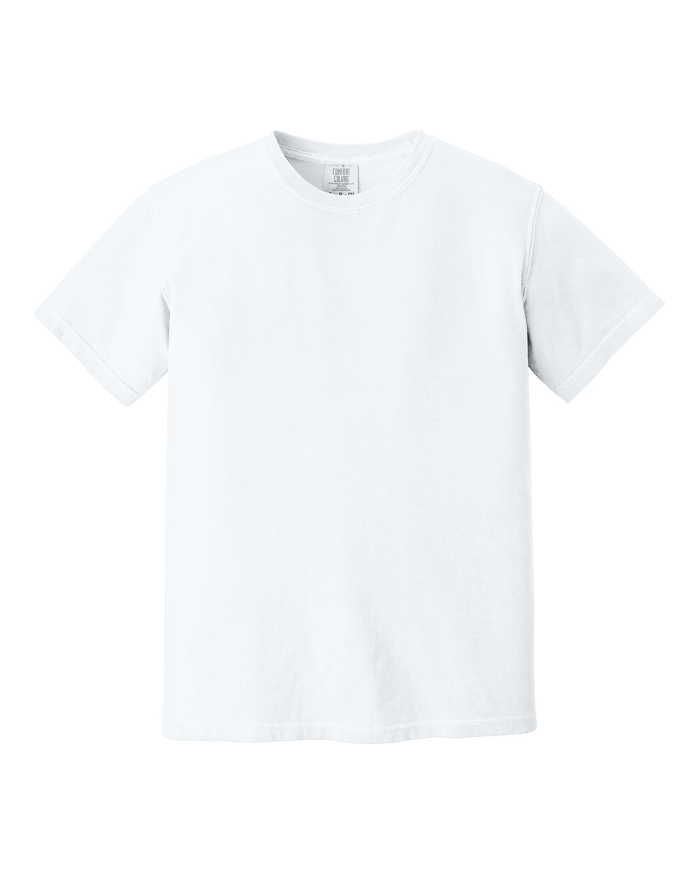 White heritage tee, standard fit, front view