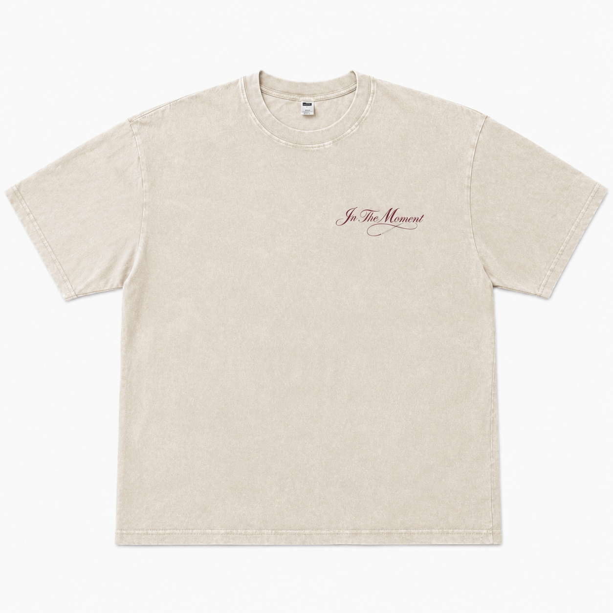 In The Moment Natural vintage classic tee, front view