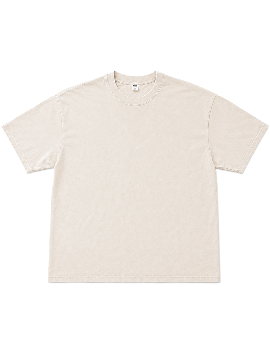 Natural vintage-wash tee, front view
