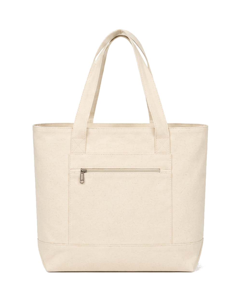 Natural Canvas w/ Zippers large canvas tote bag